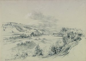 Ovingham and Prudhoe Castle, 1837 by John Wilson Carmichael